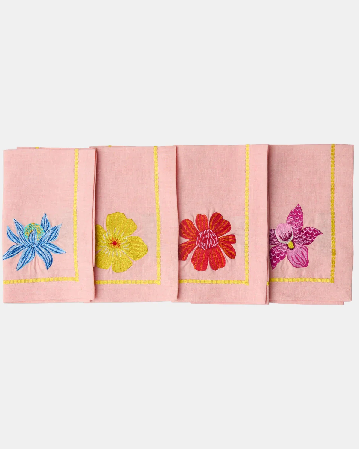 Kip & Co Embroidered Linen 4 Piece Napkin Set - Image 14