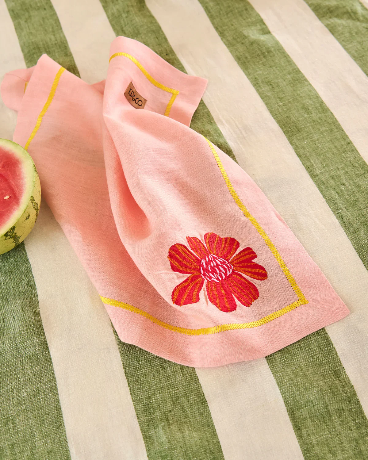 Kip & Co Embroidered Linen 4 Piece Napkin Set - Image 17