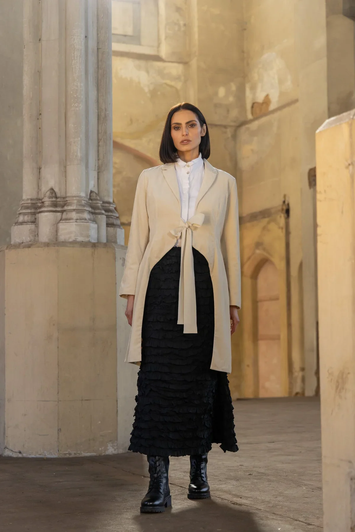 Morticia Cotton Twill Skirt