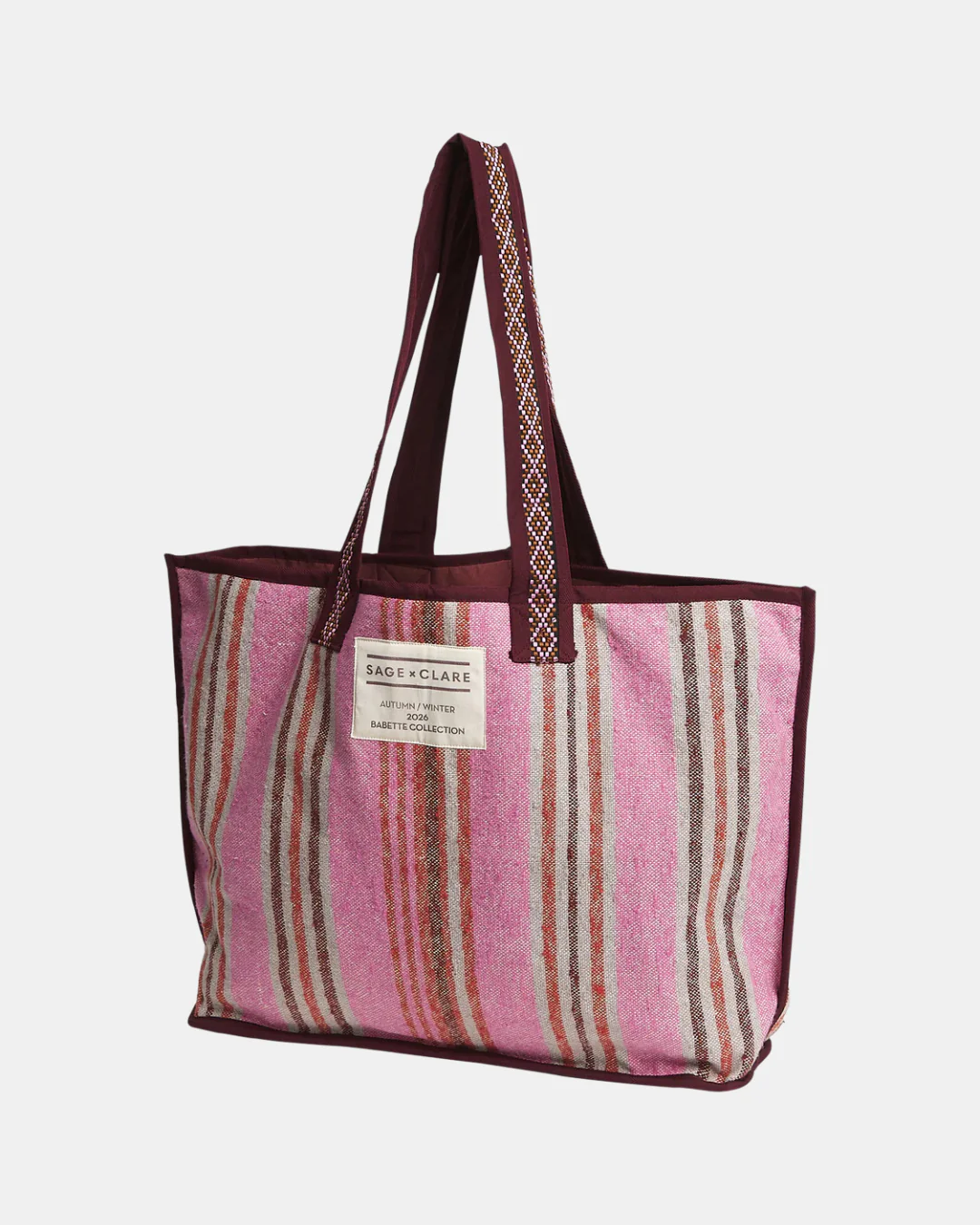 Nicolette Woven Tote Bag / Pansy