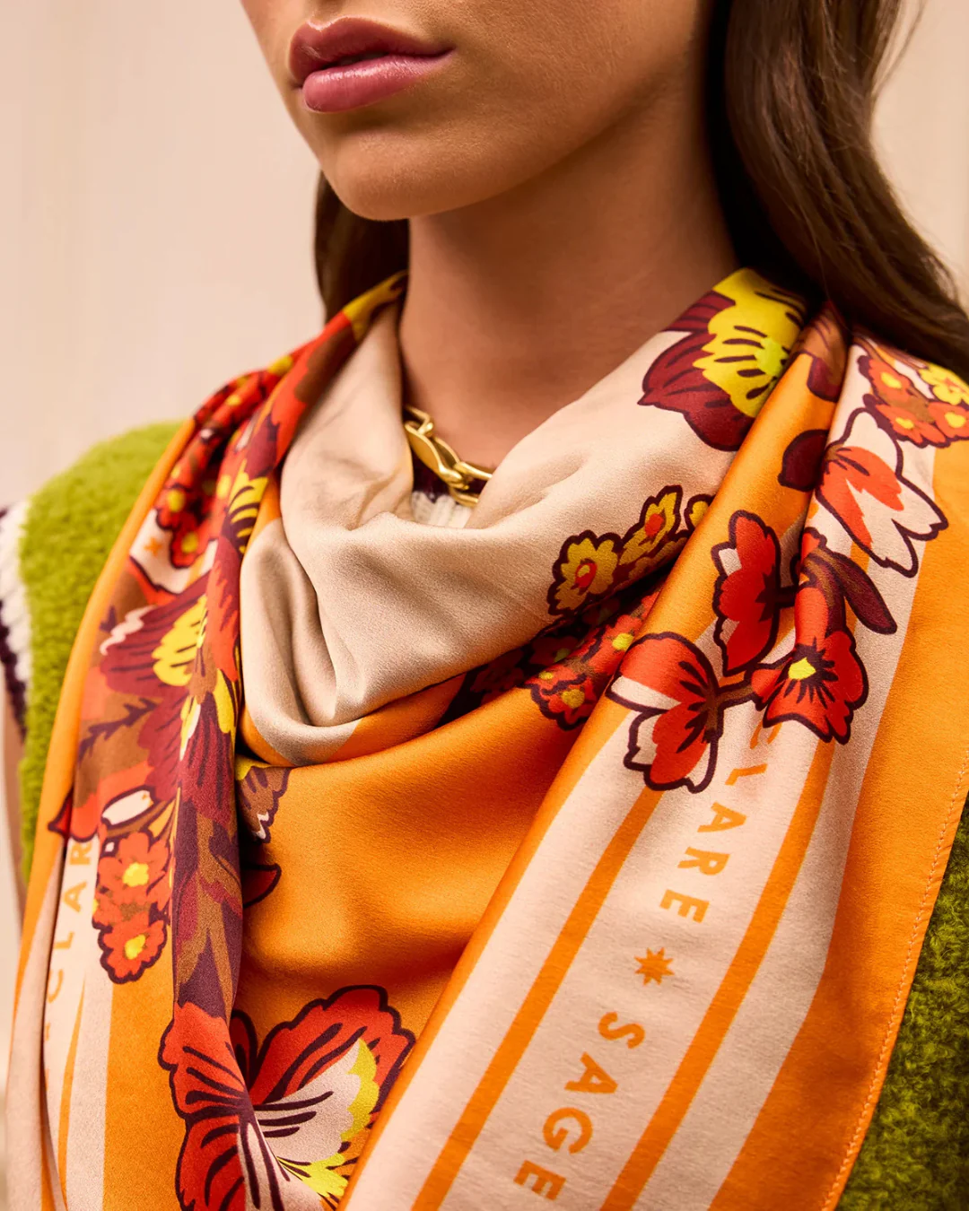 Sage X Clare Silk Scarf - Image 2