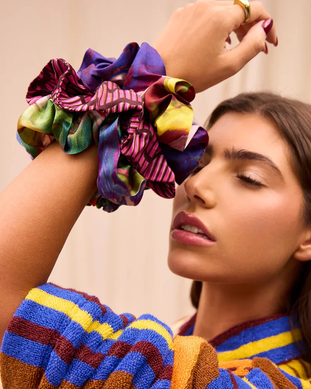 Sage X Clare Silk Scrunchie Set - Image 4