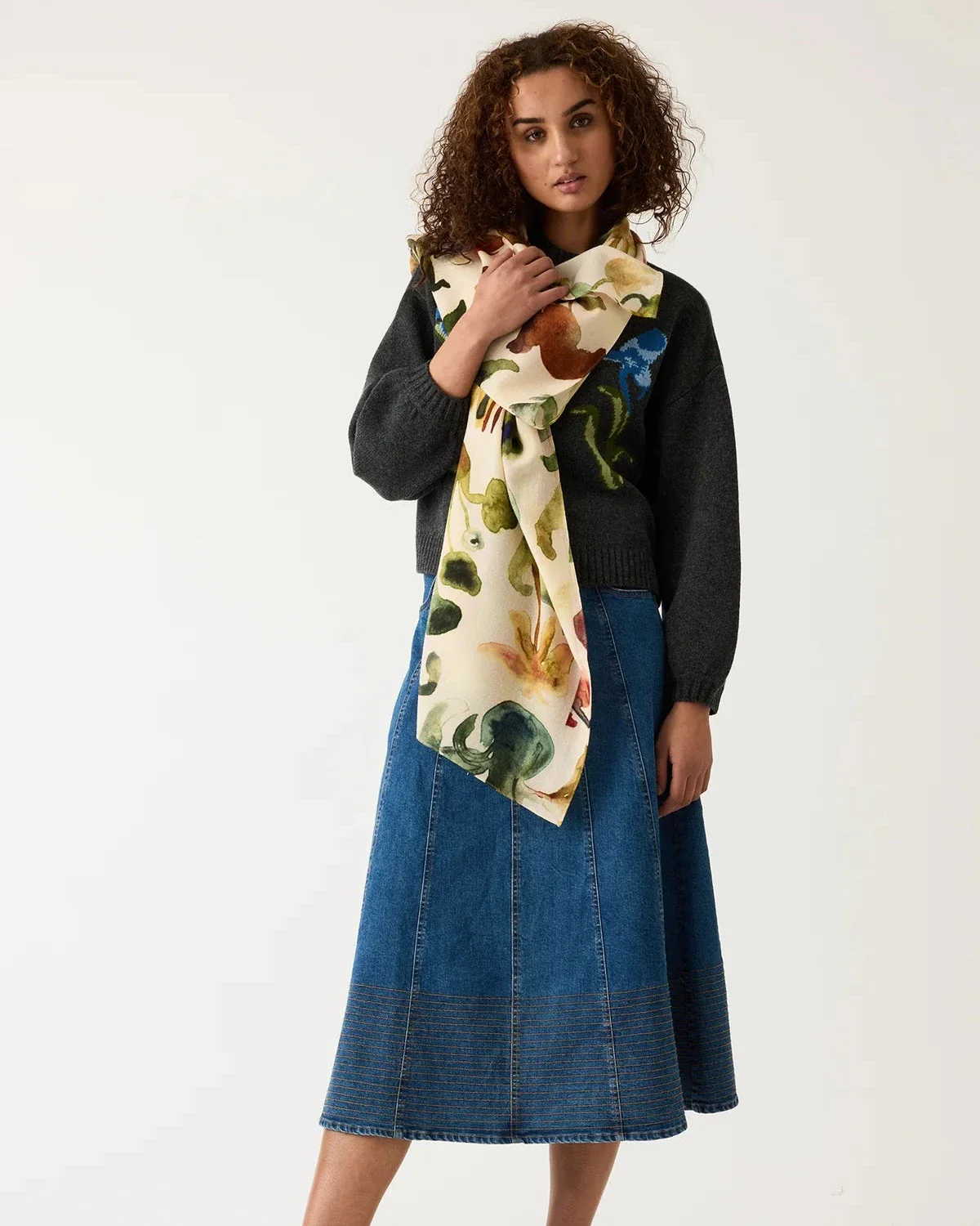 Wool Long Scarf - Image 2