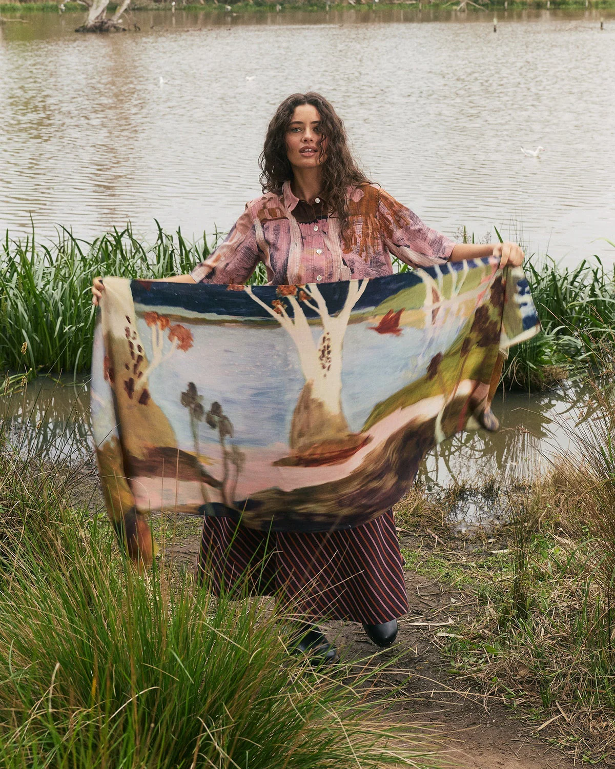 Wool Long Scarf - Image 5